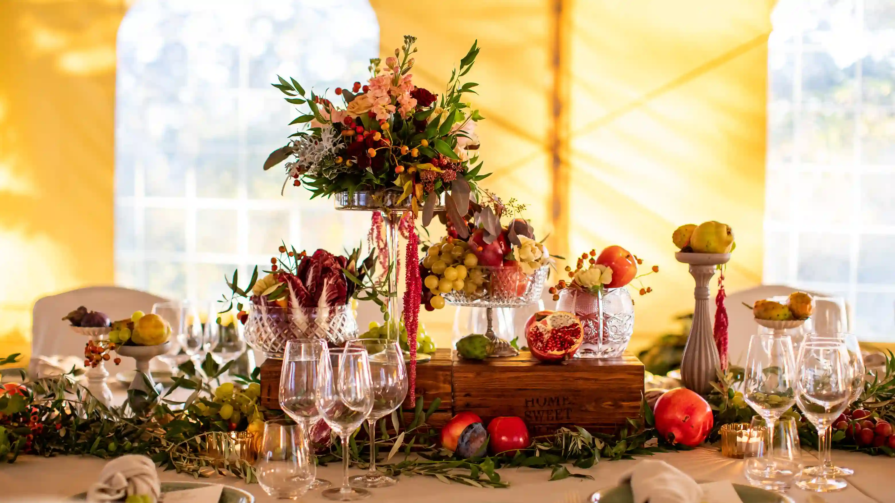 evento food, cena in vigna, tavola