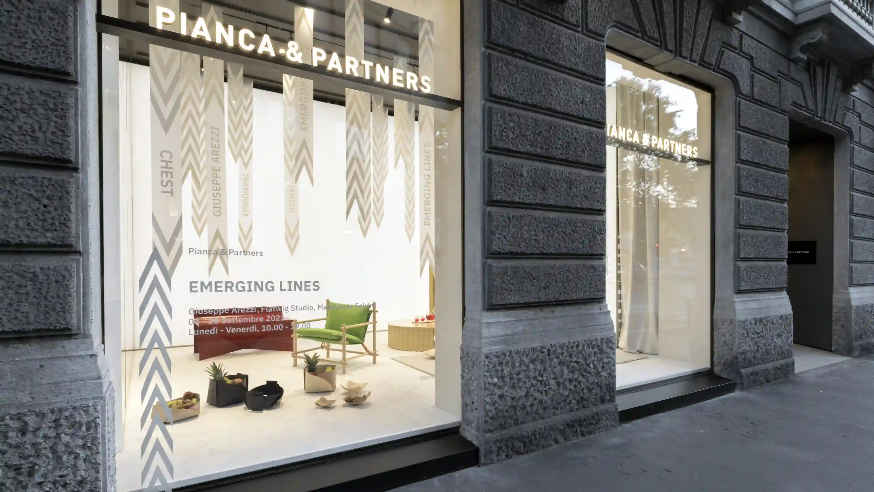 brand pianca partners emerging lines vetrine